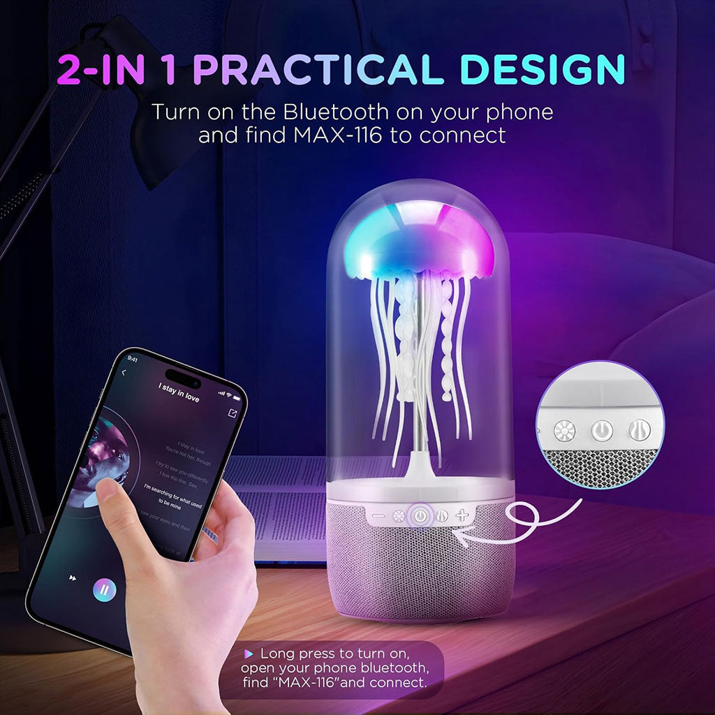 Veilleuse & Baffle Bluetooth "Méduse" 2 en 1